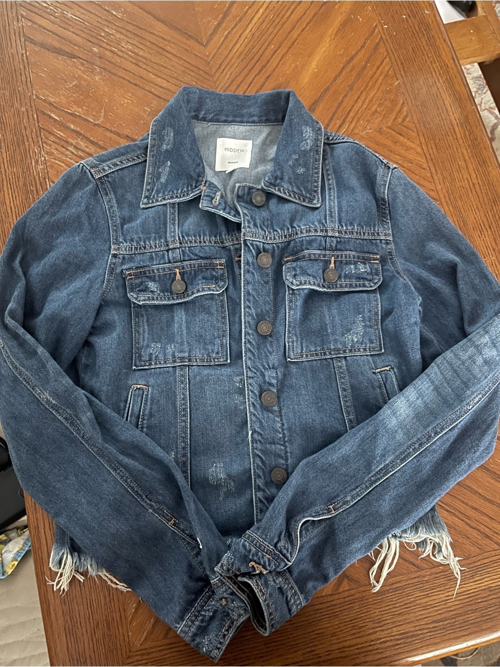 Hidden Jean Jacket. Size M.
 Distressed Bluel